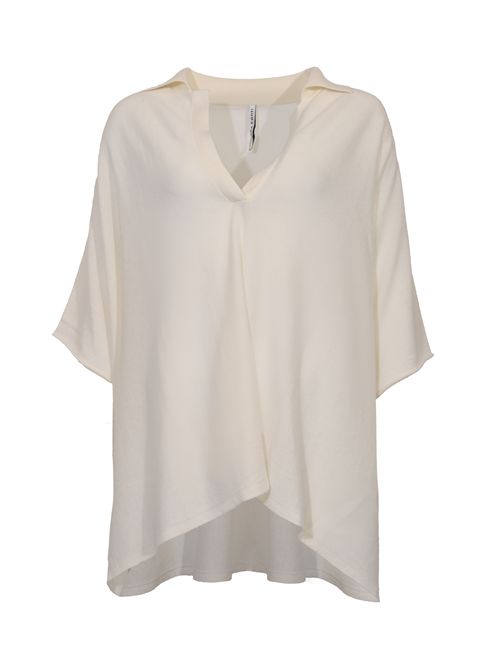 Maglia Mila Over in merinos cardato Pomice Liviana Conti | F5WB15A08-1